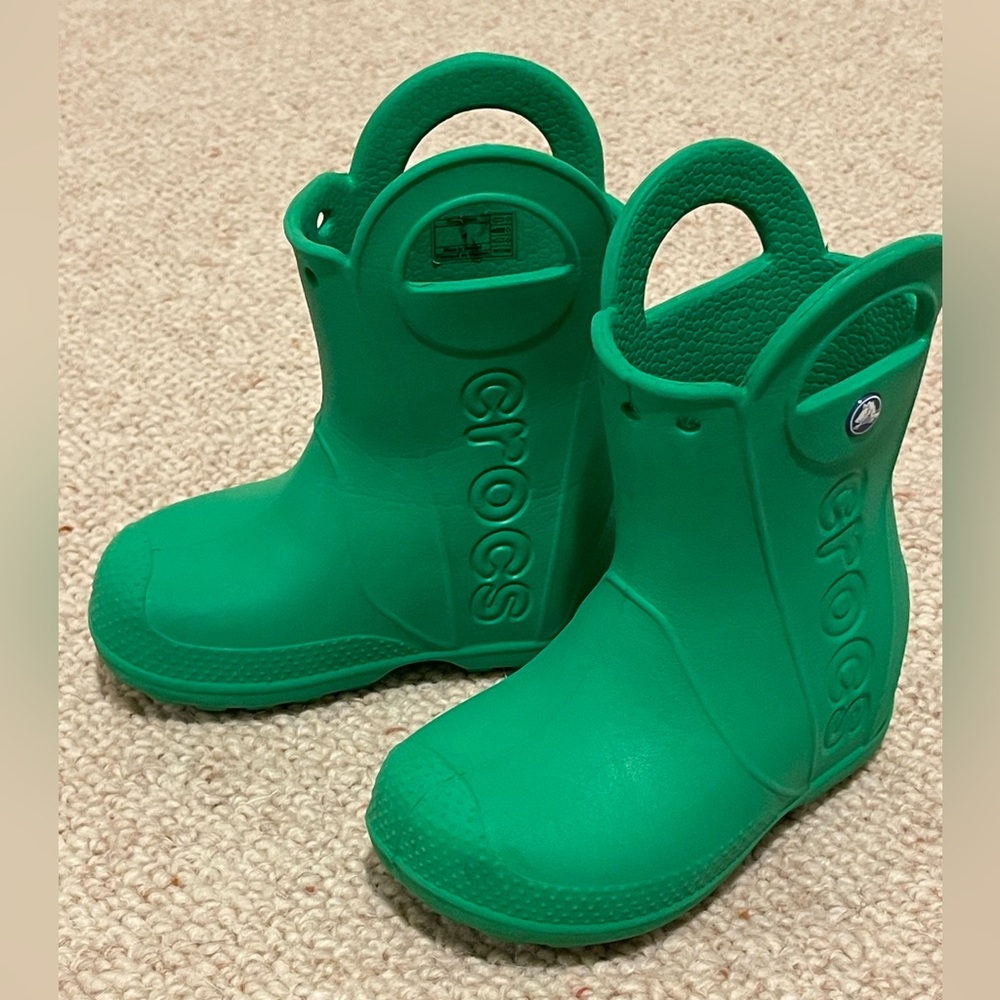 Crocs Handle It Toddler Rain Boots Green Size 8